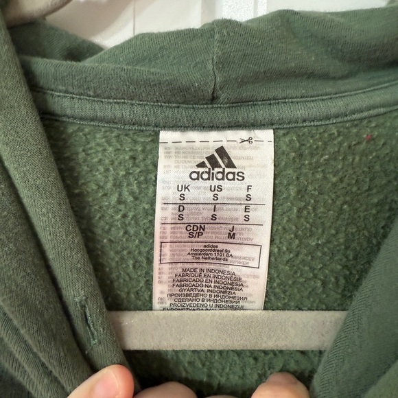 Adidas logo Green Hoodie Sweatshirt Size Small Men’s - Picture 3 of 4